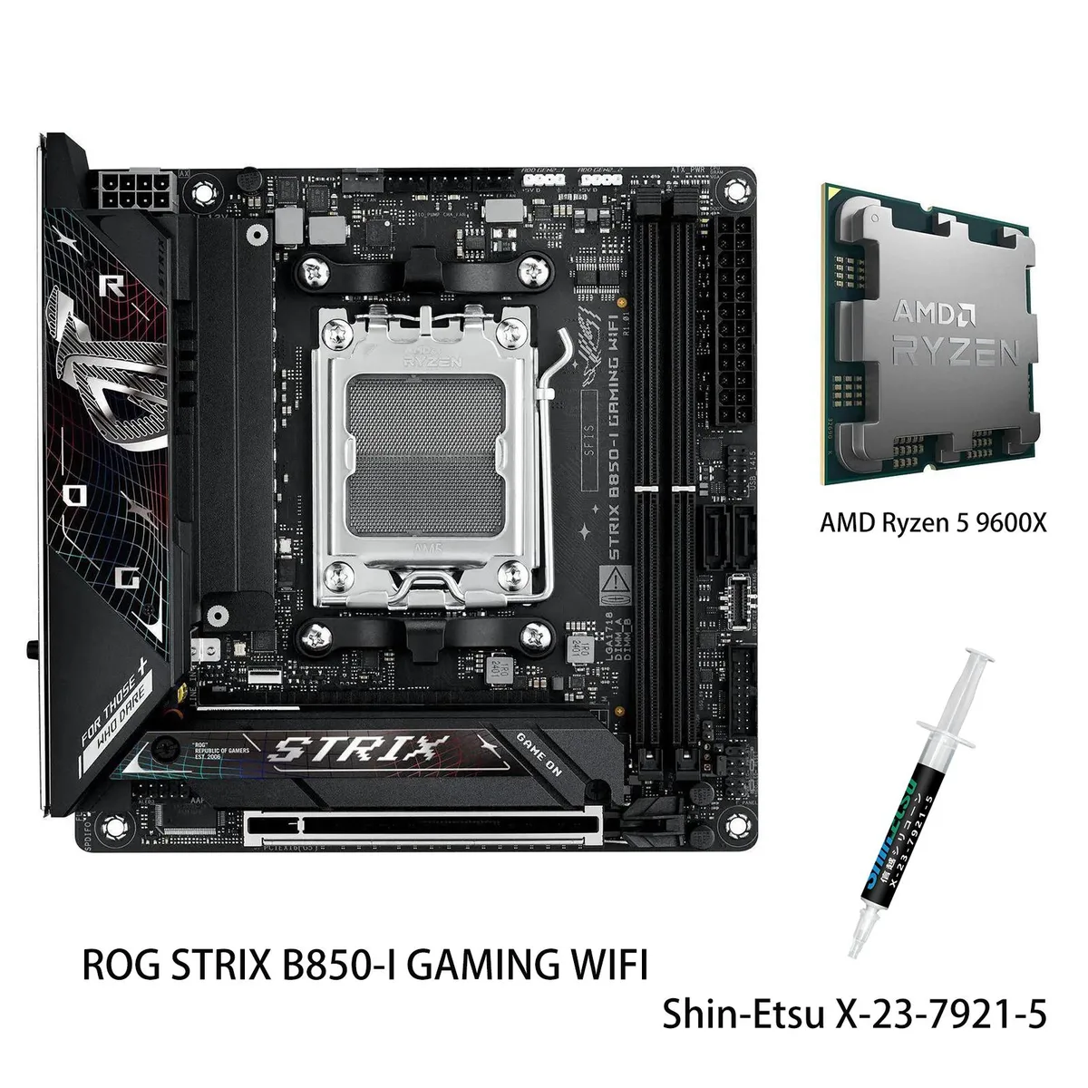 ASUS ASUS ROG Strix B850-I Gaming WiFi + Ryzen 5 9600X AMD motherboard — product photo