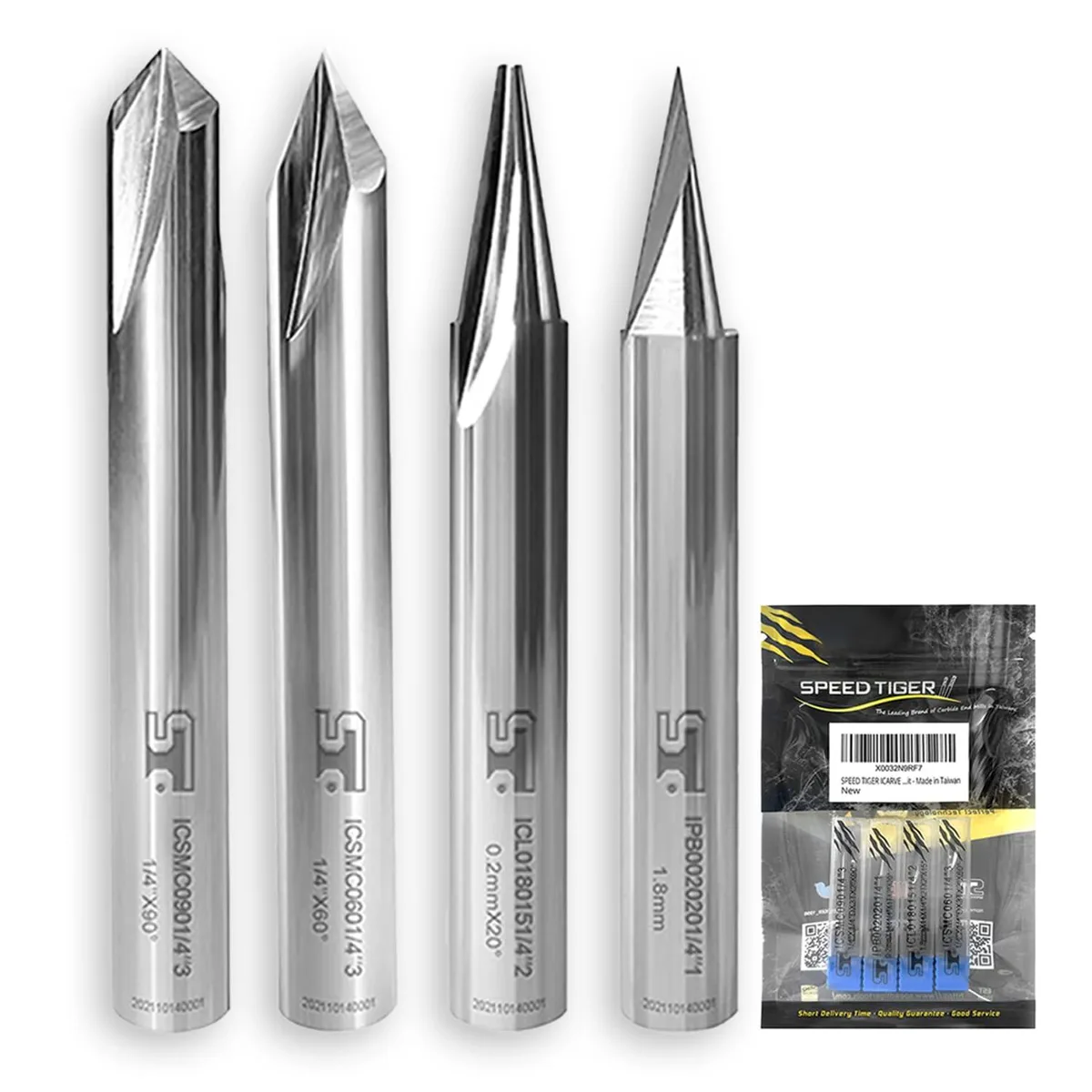 SPEED TIGER SPEED TIGER ICARVE-SET-4pcs pneumatic accessory 60 90 15 20 degree 4 pcs — product photo