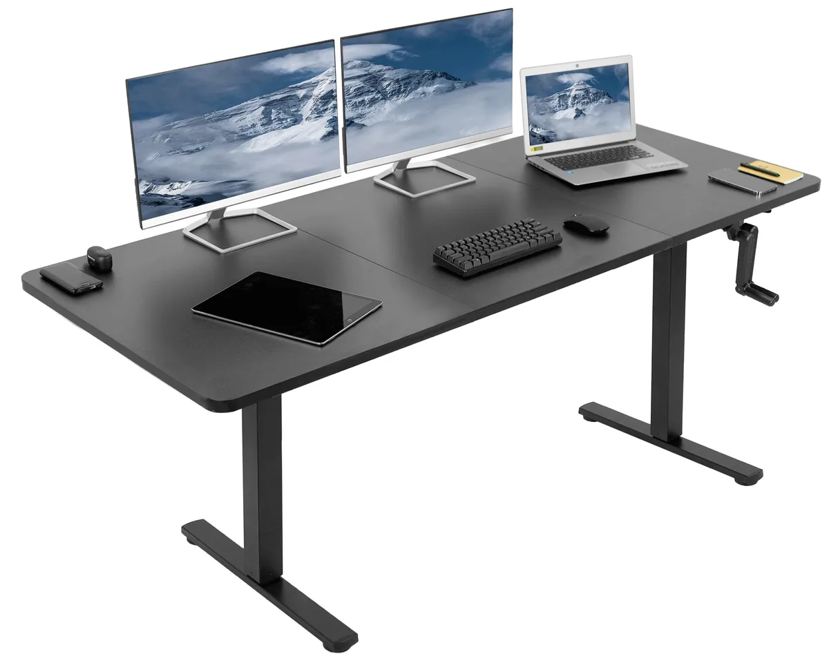 VIVO VIVO Manual 71 x 30 Stand-Up Desk Workstation Black/Black — product photo