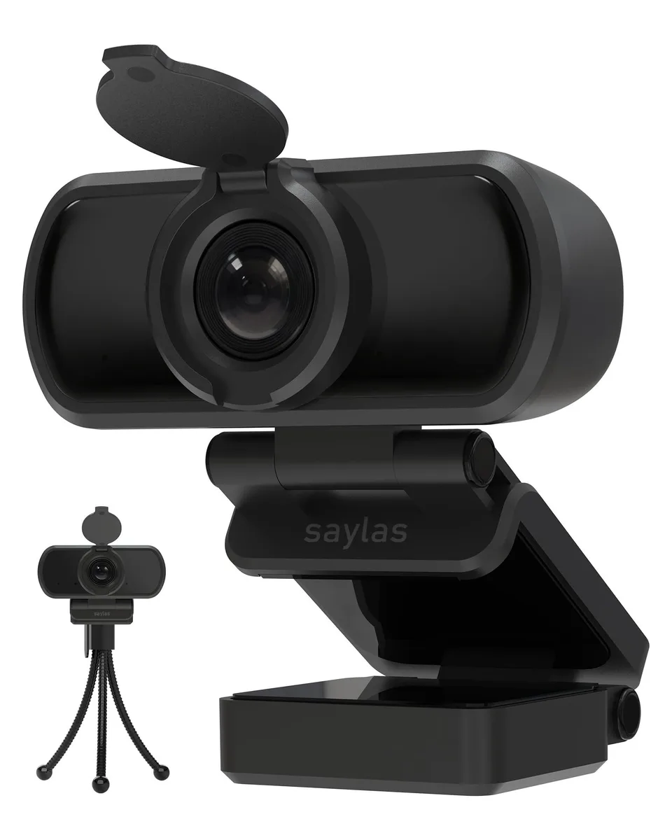 saylas N21A 1080P 100° FOV USB 2.0 Webcam with Microphone Privacy Cover Tripod — product photo