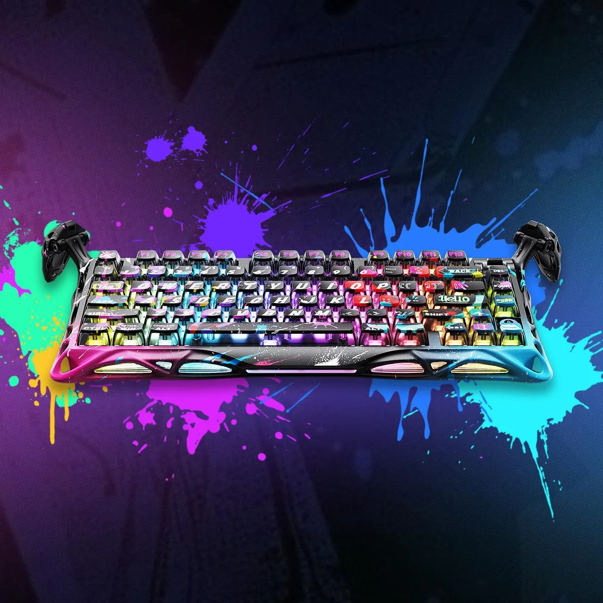 GravaStar GravaStar Mercury V75 PRO Neon Graffiti 75% gaming keyboard — product photo