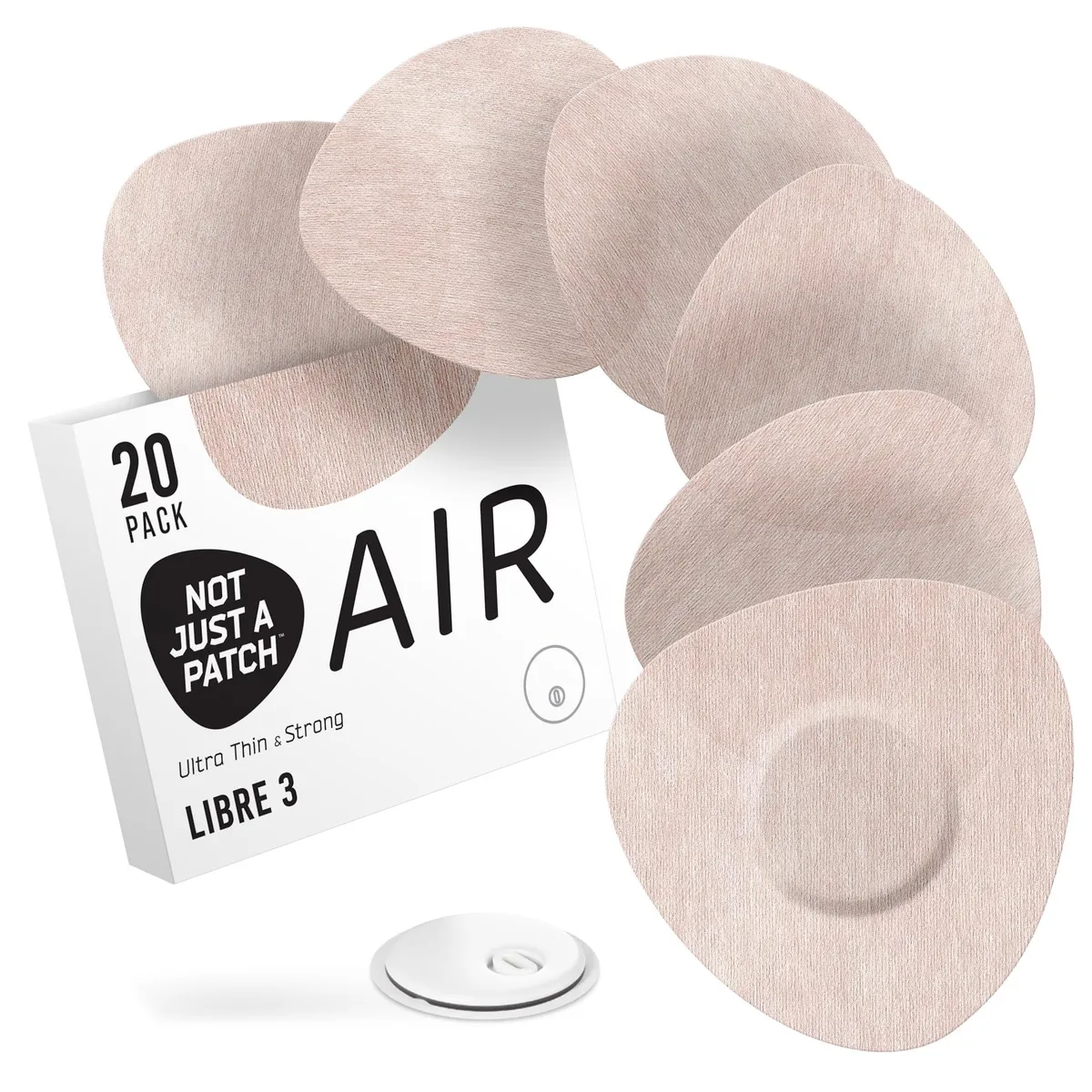 Beige adhesive sensor covers for Freestyle Libre 3, pack of 20