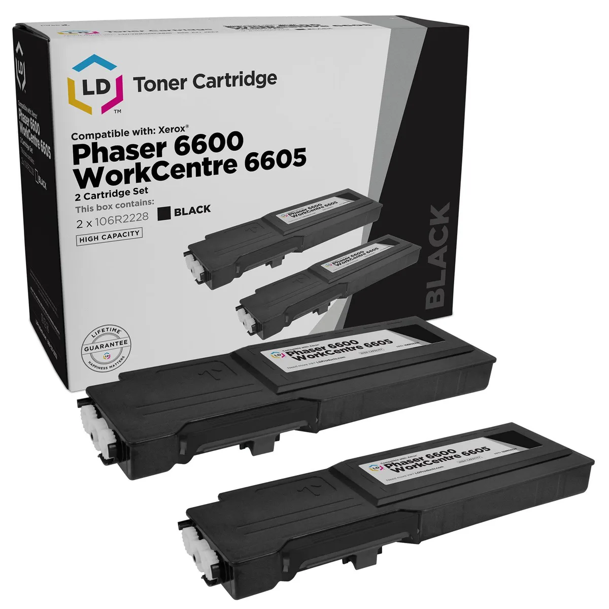 LD Products LD Products Xerox Phaser 6600 Set of 2 High Capacity 106R02228 Toner Cartridges — product photo