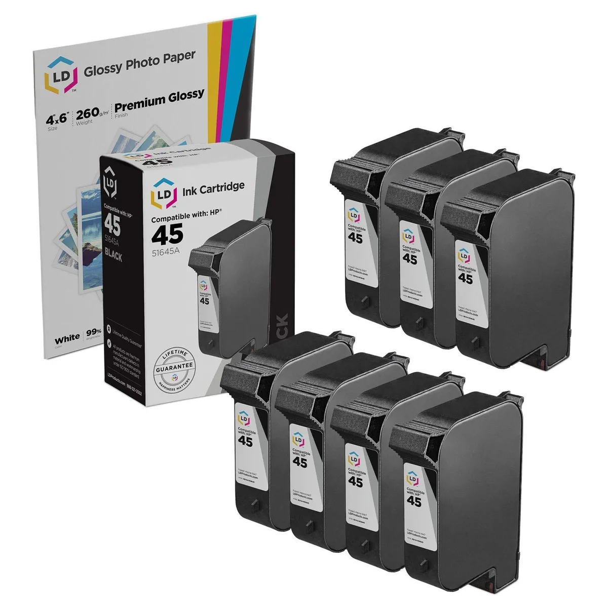 LD Products LD Products HP 45 51645A Ink Cartridge Black 7-Pack — product photo
