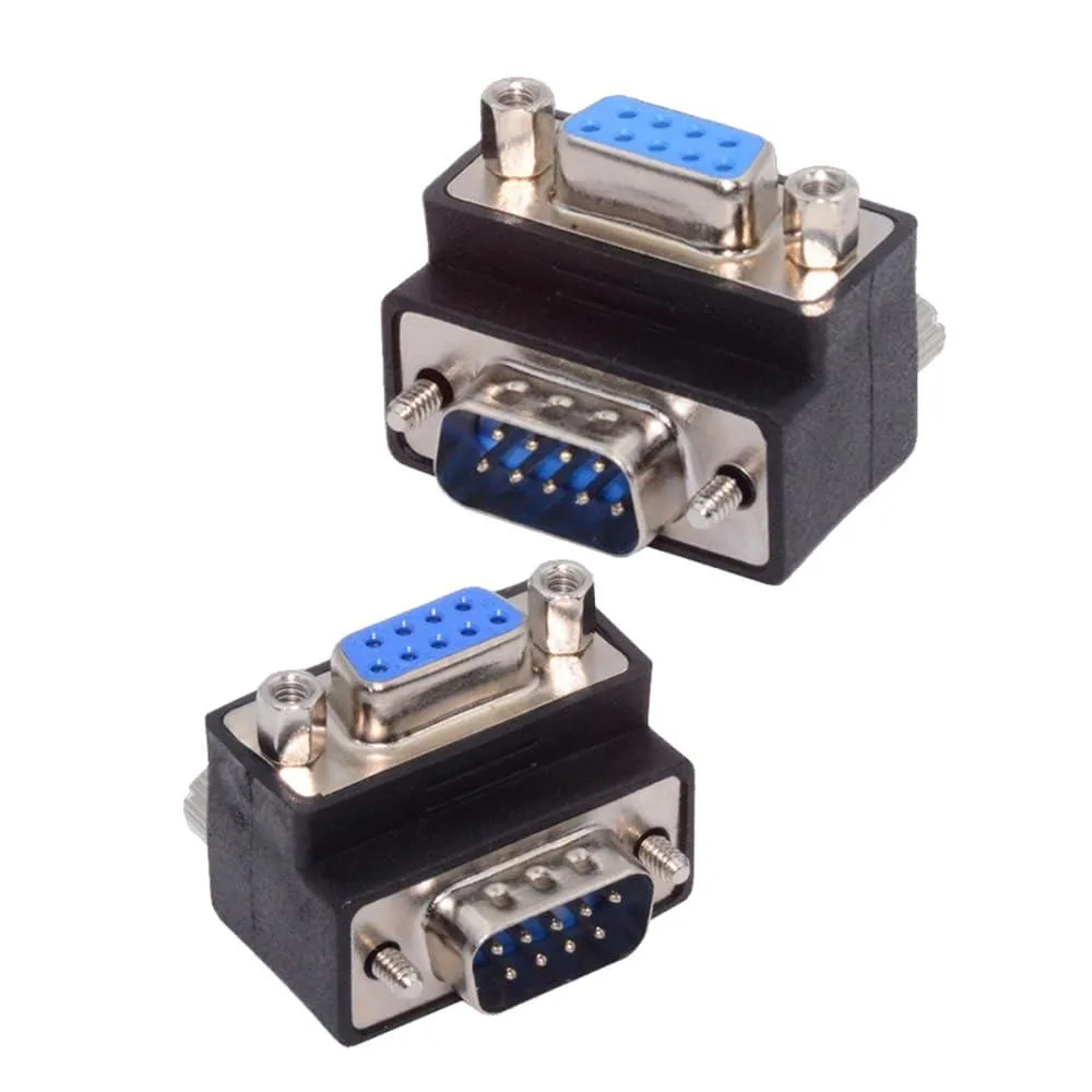 Fervit Fervit RS232 DB9 Male to Female 90 Degree Angled Adapter 2 Pack — product photo