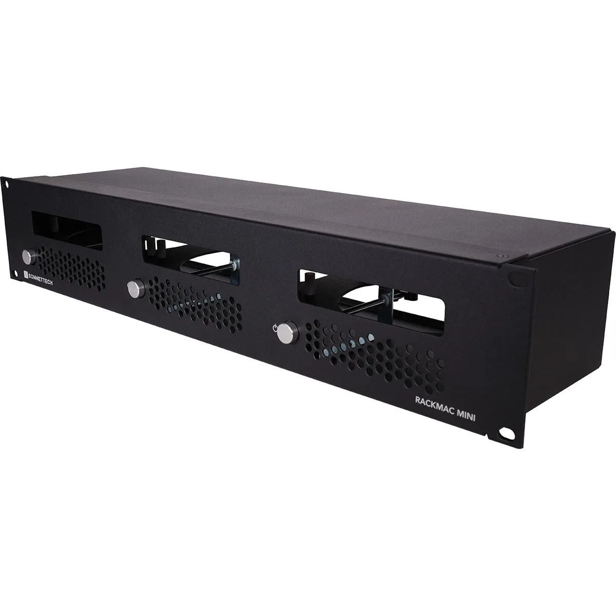 Sonnet Technologies Sonnet Technologies RACK-MIN-3X 2U rackmount case accessory for three Mac mini (2024) computers — product photo