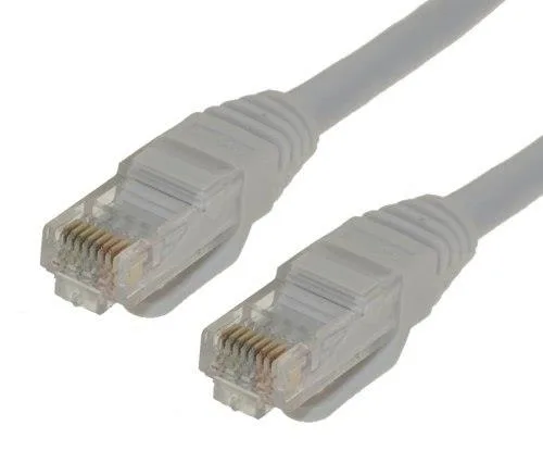 White 7-foot Cat6 Ethernet cable with snagless RJ45 connectors on both ends