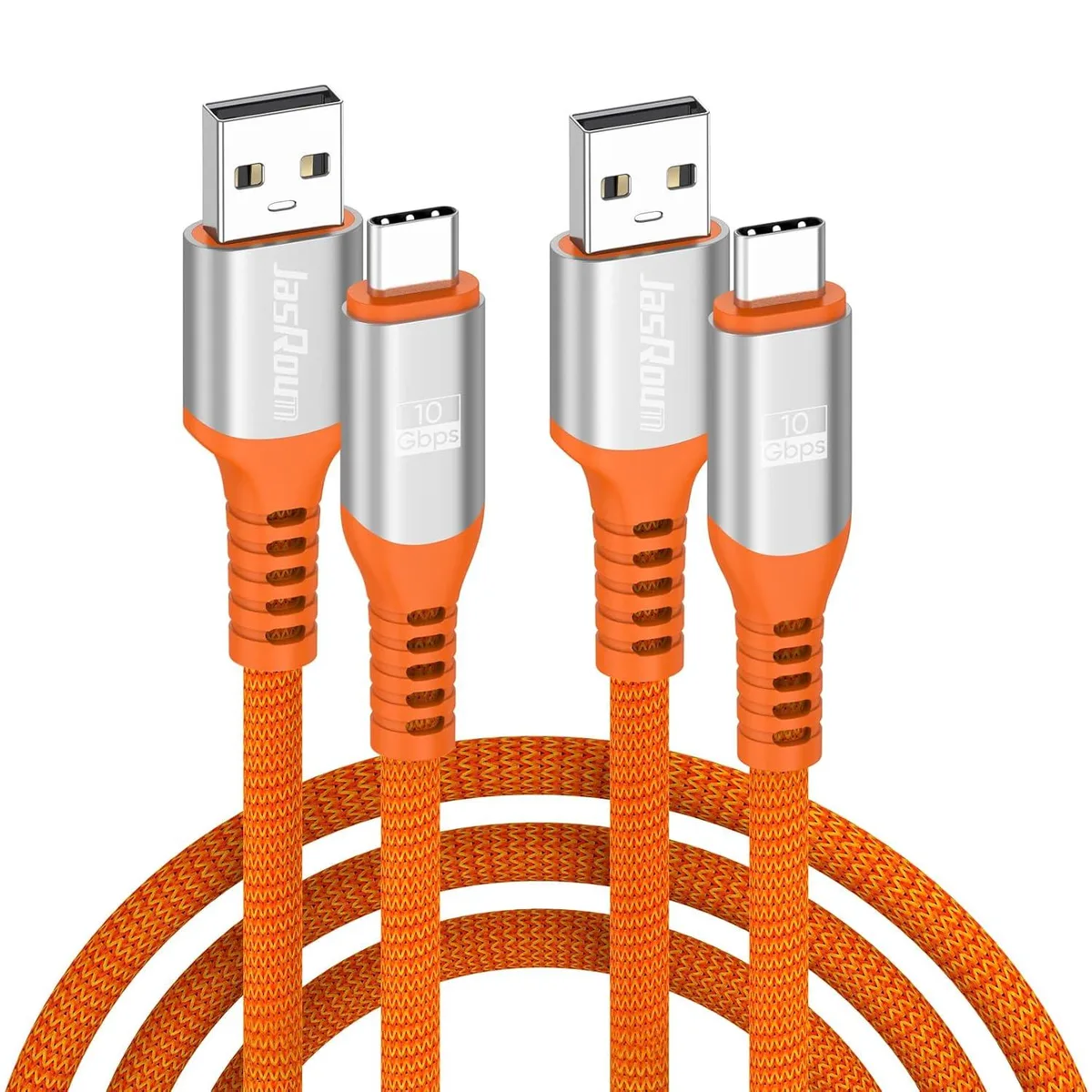 Kootion Kootion USB A to Type C Cable 3FT 2Pack 10Gbps Orange Braided — product photo