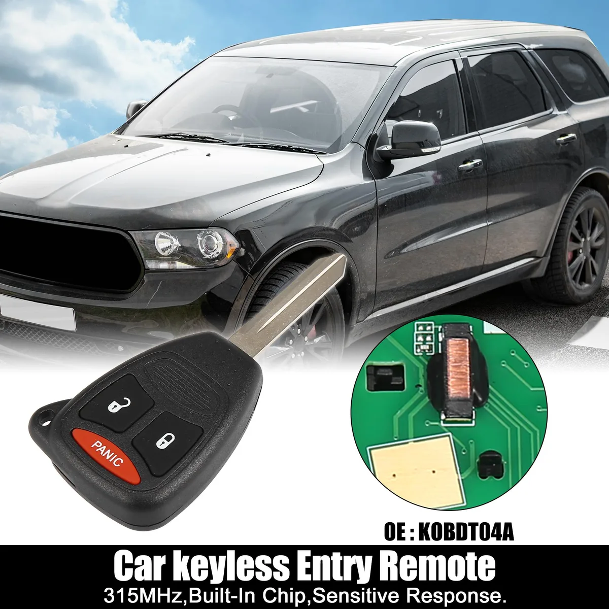 Unique-Bargains Unique-Bargains KOBDT04A 315MHz keyless entry remote car key fob — product photo