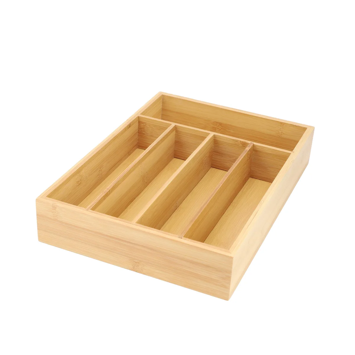 MegaChef MegaChef Bamboo 5-Section Drawer Organizer Light Brown — product photo