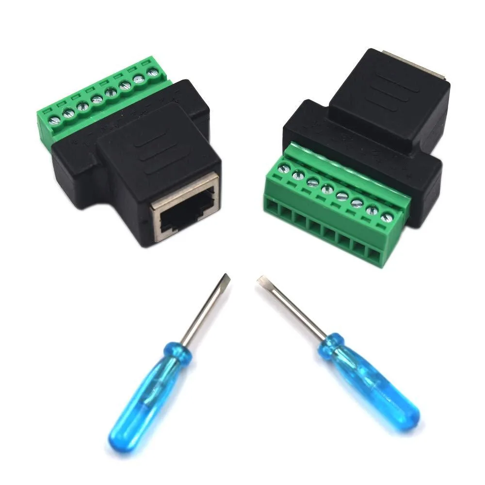 BUCIER BUCIER 2 Pack RJ45 Female Terminal Block Adapter 45 .24 — product photo