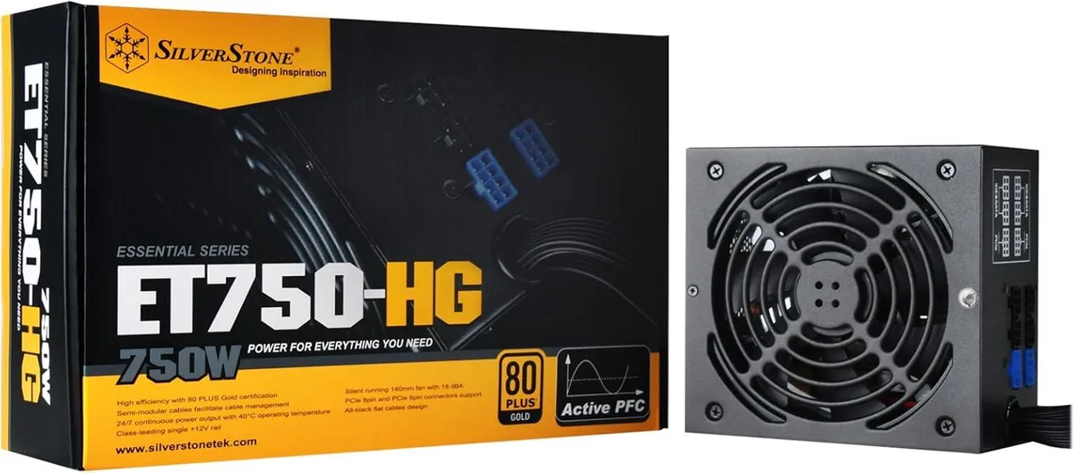 Silverstone Technology Silverstone Technology 750W Semi-Modular 80 Plus Gold PSU ET750-HG — product photo