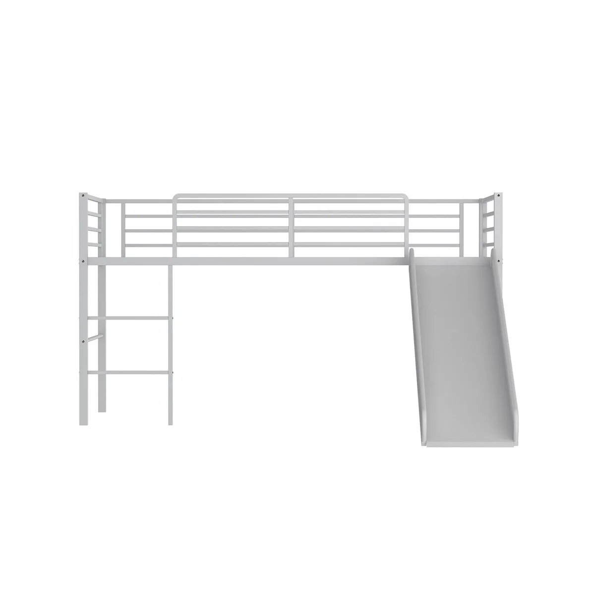 SlickBlue SlickBlue Twin Metal Loft Bed with Slide Silver — product photo