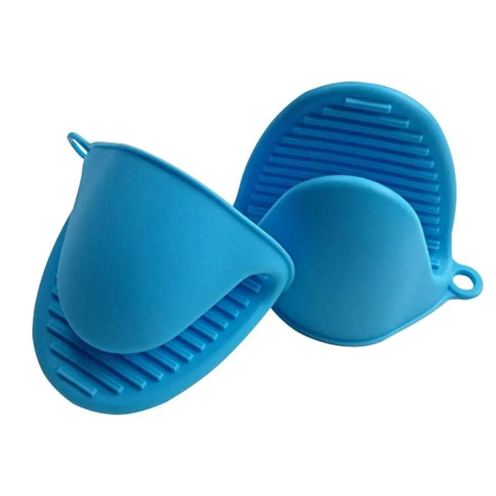  Ebonee Silicone Mini Oven Gloves Blue 2 Pack 43g 428°F — product photo
