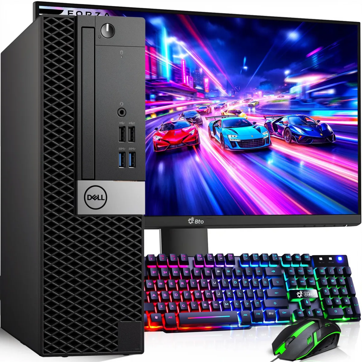DELL DELL 3070 SFF Desktop PC i5-8500 16GB 256GB GT 1030 19" Monitor — product photo
