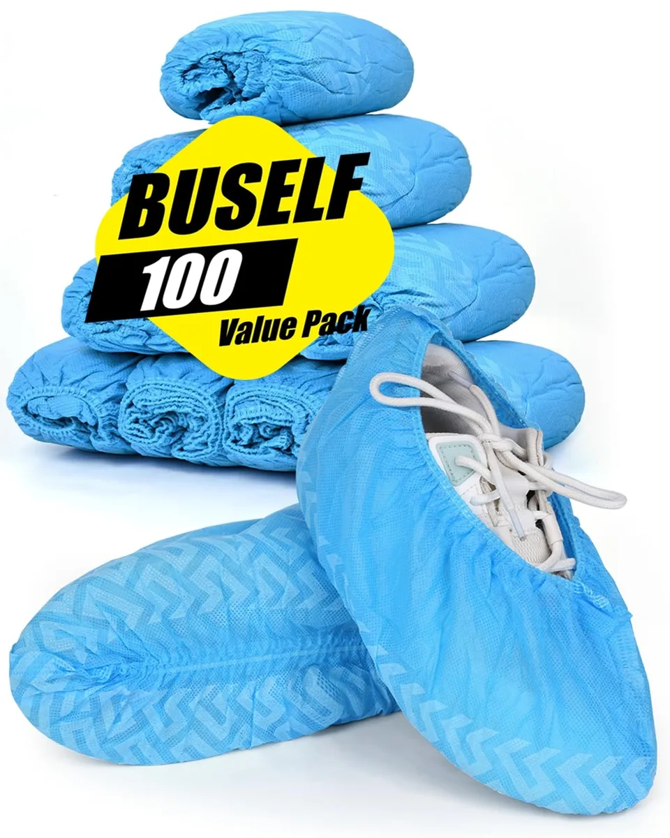 Blue non-woven shoe covers XL pack of 100