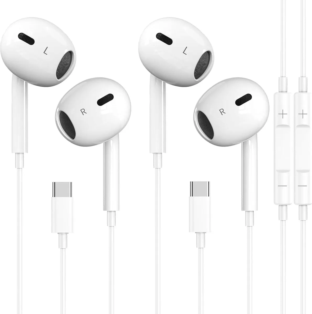 MAONO MAONO 2-Pack USB-C Earbuds with Mic &amp; Remote, Noise Cancelling — product photo