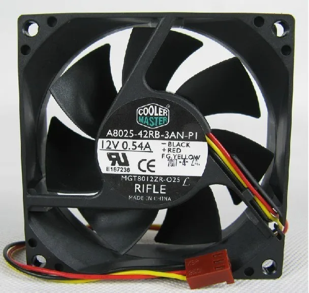 OEM Industries OEM Industries A8025-42RB-3AN-P1 MGT8012ZR-O25 12V 0.54A 3-Wire 80mm CPU Cooler — product photo