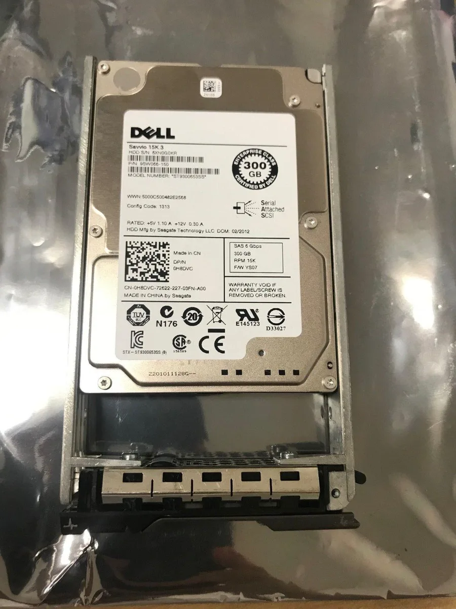 DELL DELL 300GB 15K SAS 2.5" internal hard drive H8DVC SED — product photo