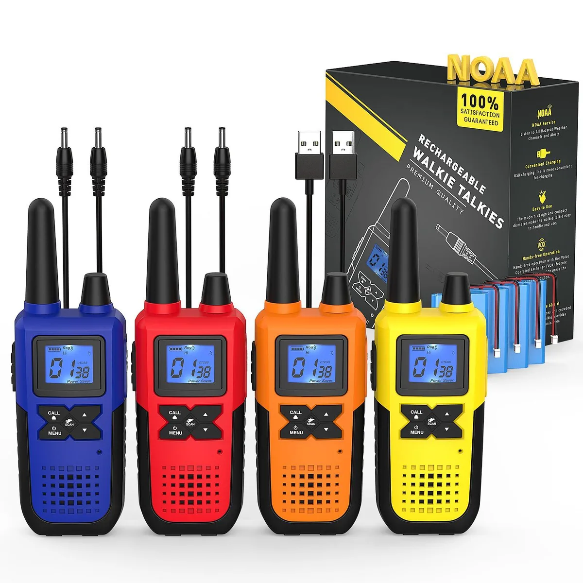  Topsung 10B 2-Way Radio 4 Pack 22 FRS Channels 121 Privacy Codes 1800mAh Battery 72h Standby — product photo