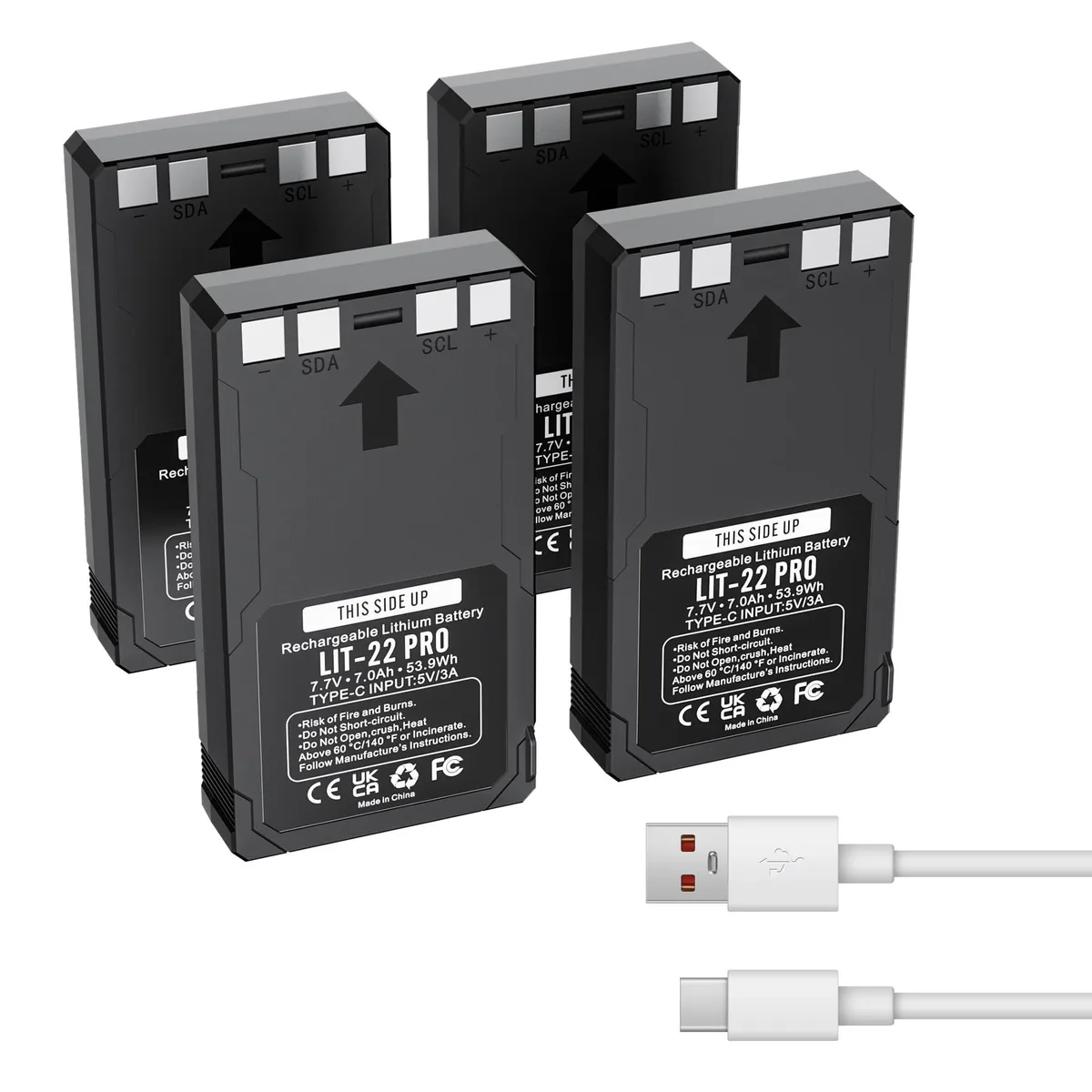  NovaVolt LIT-22 PRO 4 Pack 7000mAh Lithium-Ion Camera Battery — product photo