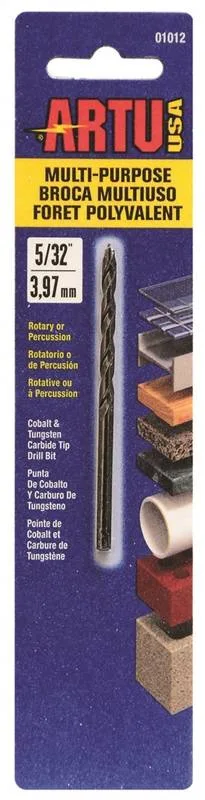 Silver cylindrical cobalt drill bit with flat-bottom parabolic flute and 118-degree tip, 3-1/8 inches long