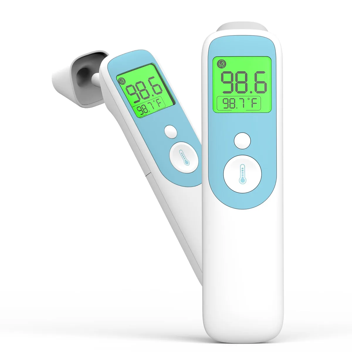Blue digital infrared thermometer with magnetic cap