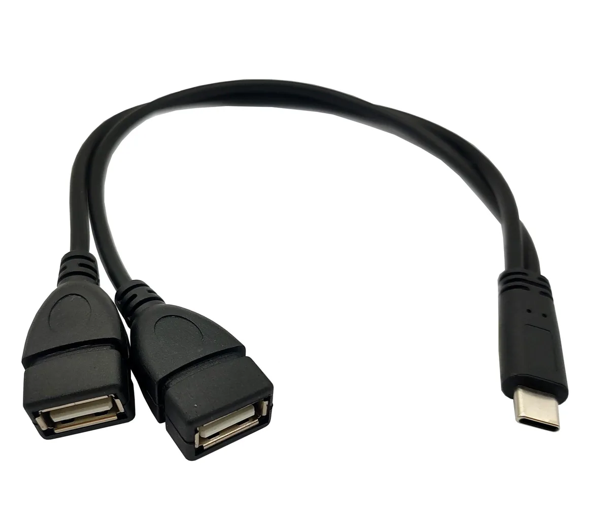 BUCIER BUCIER USB-C Splitter Charge Cable 1ft 2× USB 2.0 Female — product photo