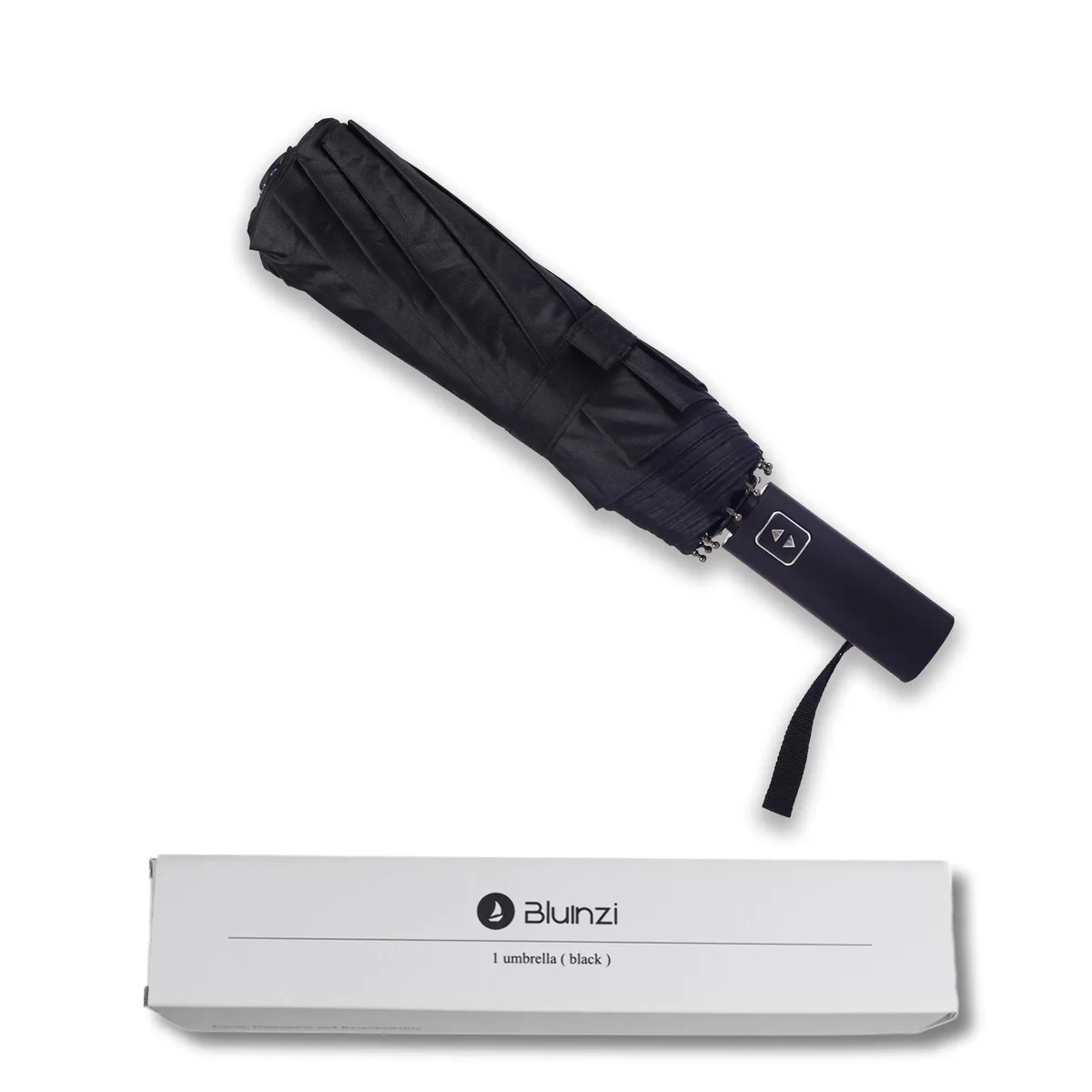 Bluinzi folding20RIV005 46 Inch Auto Open Umbrella 10-rib 41 Inch Canopy Black — product photo