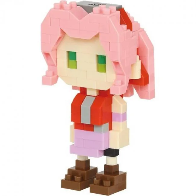 Tiny brick Sakura figure in pink and red, boxed kit with 160 pieces