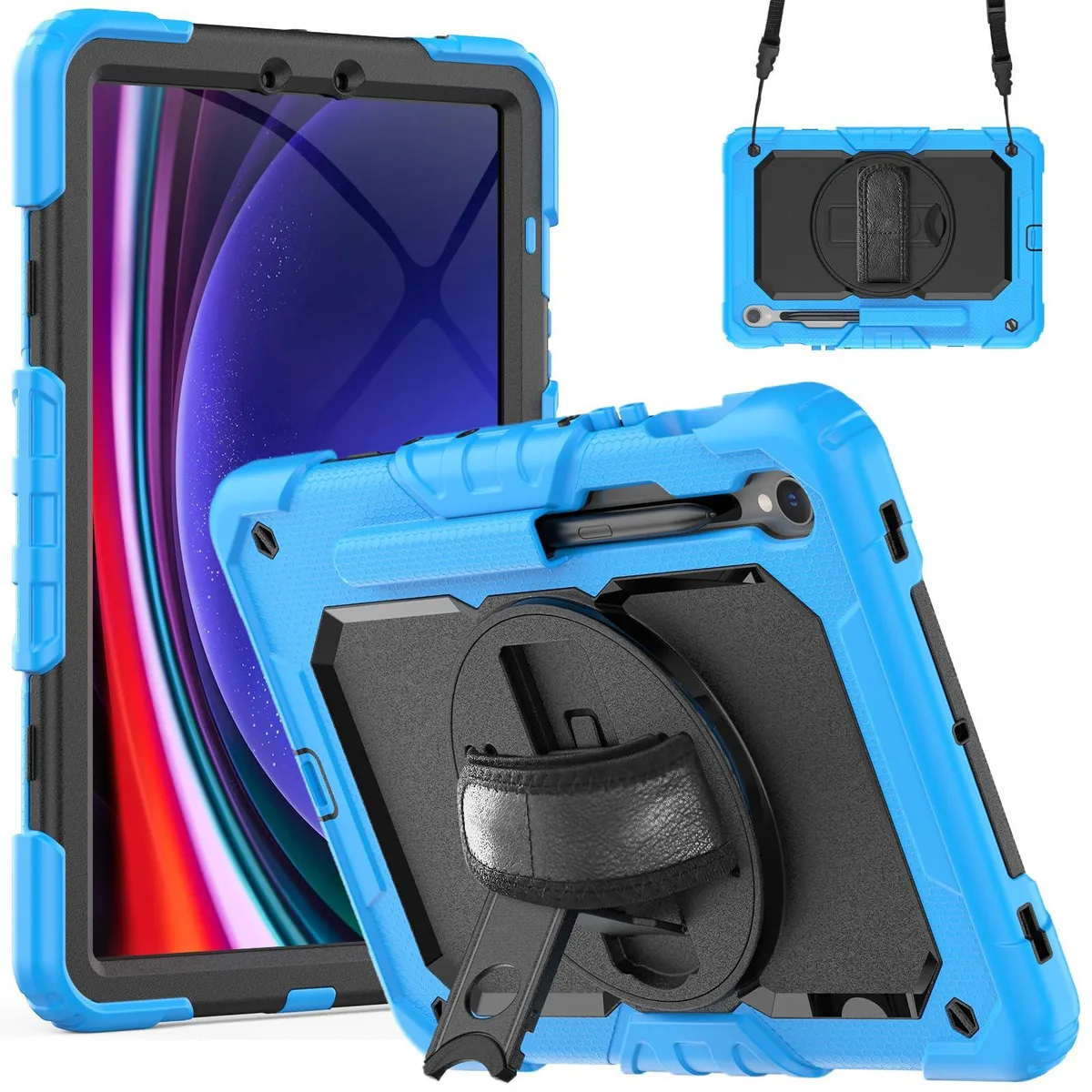 Timoom Timoom Heavy Duty Shockproof Case Light Blue 10.9-11" 360° Rotating Stand Hand Shoulder Straps — product photo