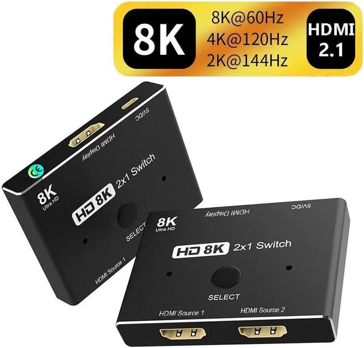 SMUGDESK SMUGDESK 2×1 HDMI 2.1 Switch 48Gbps 8K@60Hz 4K@120Hz — product photo