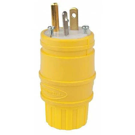 Hubbell Incorporated Hubbell Incorporated HBL14W33 Watertight Straight Blade Plug 5-20P Yellow — product photo