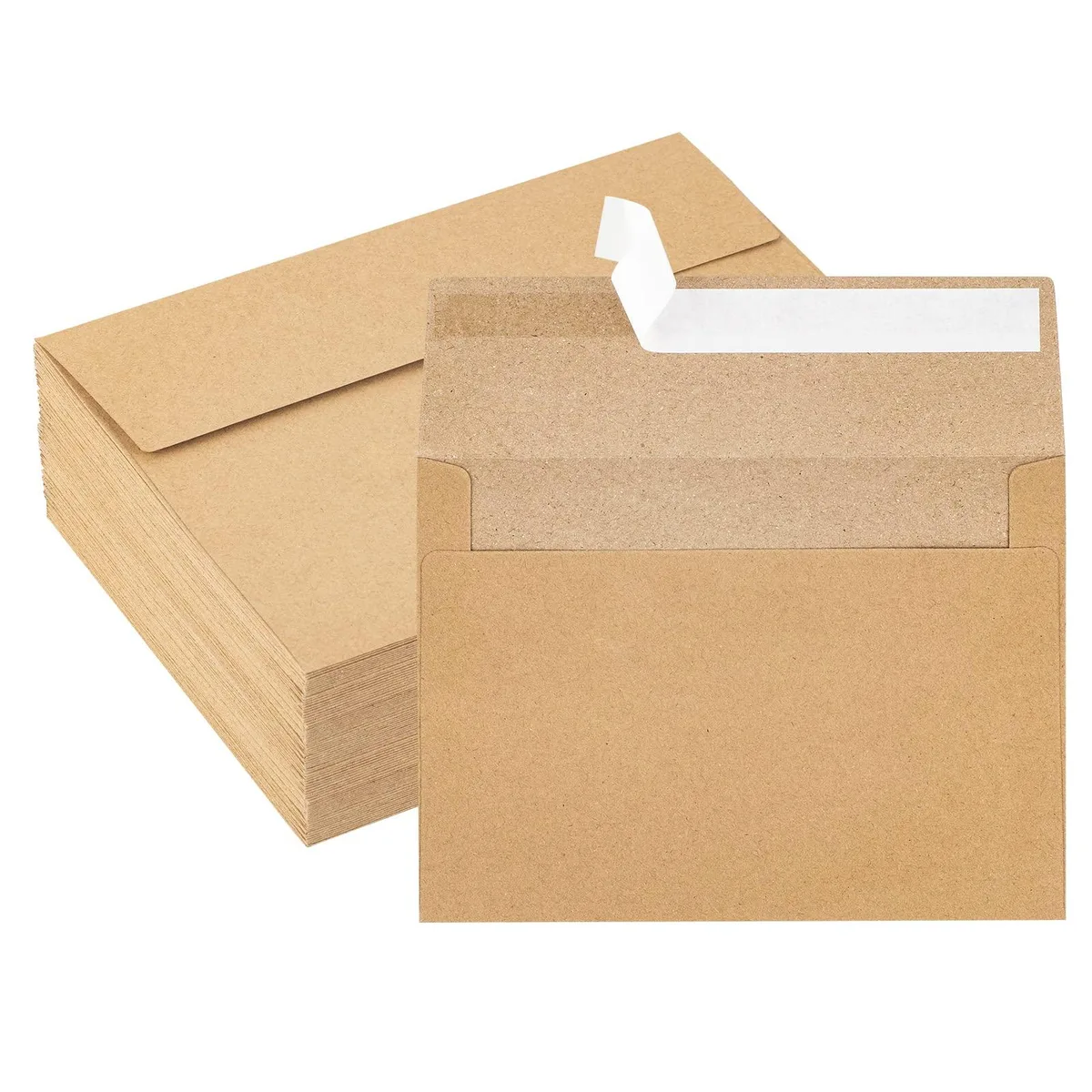  HongyiTime 1-50-PXCA Brown Kraft Envelopes 50 Pack 5.3 x 7.25 in — product photo