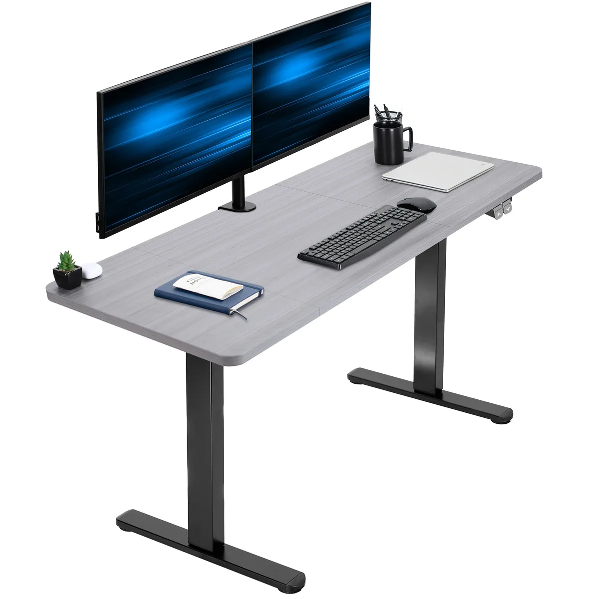 VIVO VIVO Electric 60 x 24 Standing Desk Dark Gray Black Frame — product photo