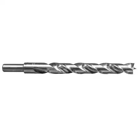 Silver steel twist bit with sharp centred point and reduced shank