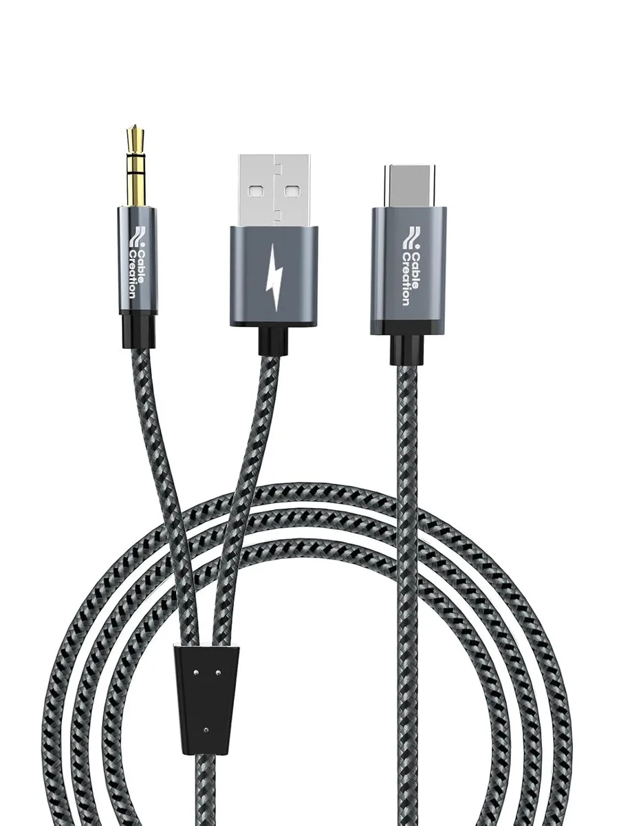 CableCreation CableCreation USB-C to 3.5mm Audio Cable with USB-A Charging Port — product photo
