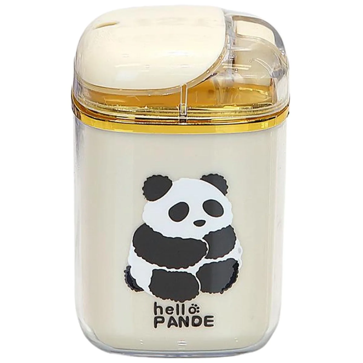 Gold panda-shaped toothpick dispenser, 2.56 by 3.75 inches