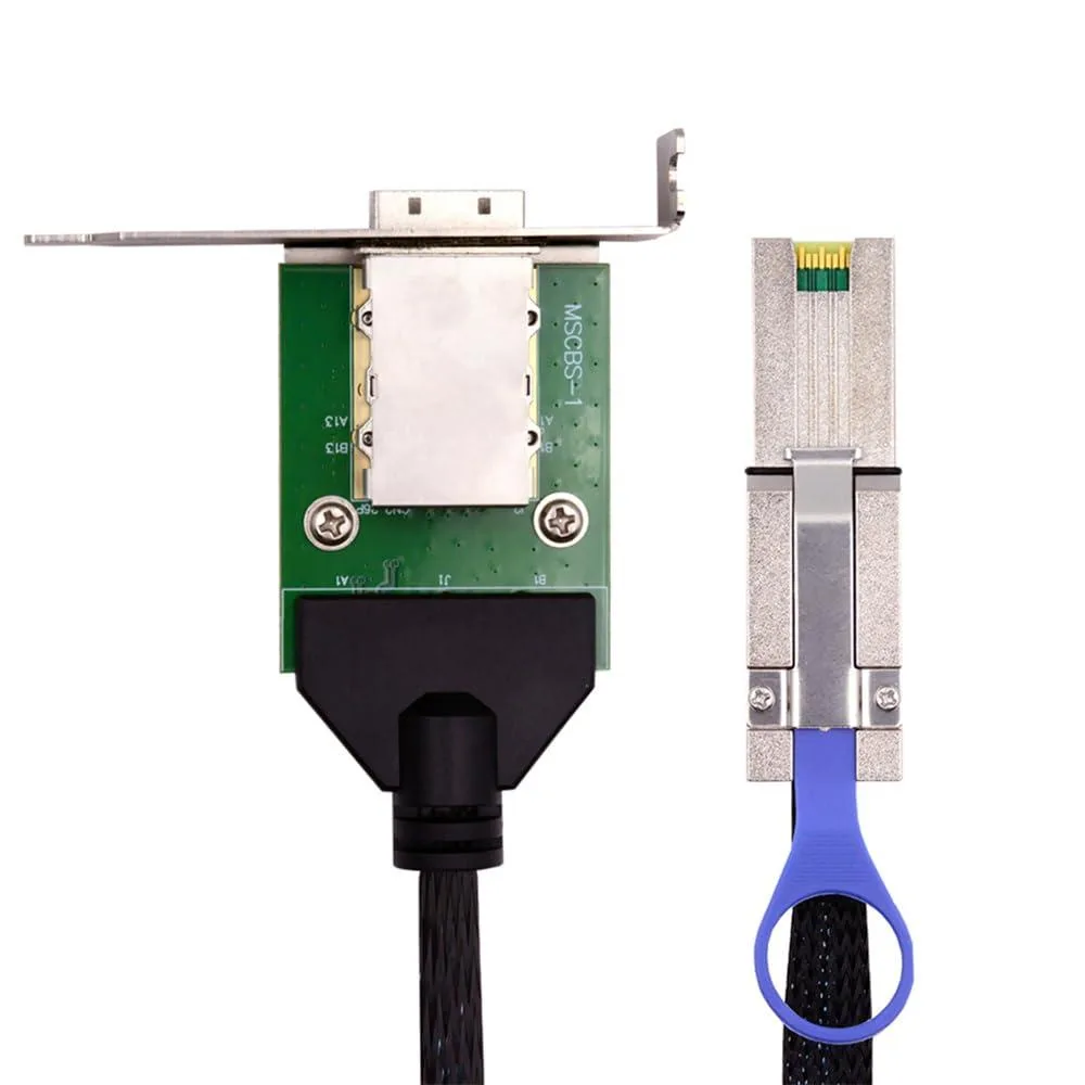 Vszerda Vszerda Mini SAS SFF-8088 Male to Female 26Pin 50cm Cable with Low Profile Bracket — product photo