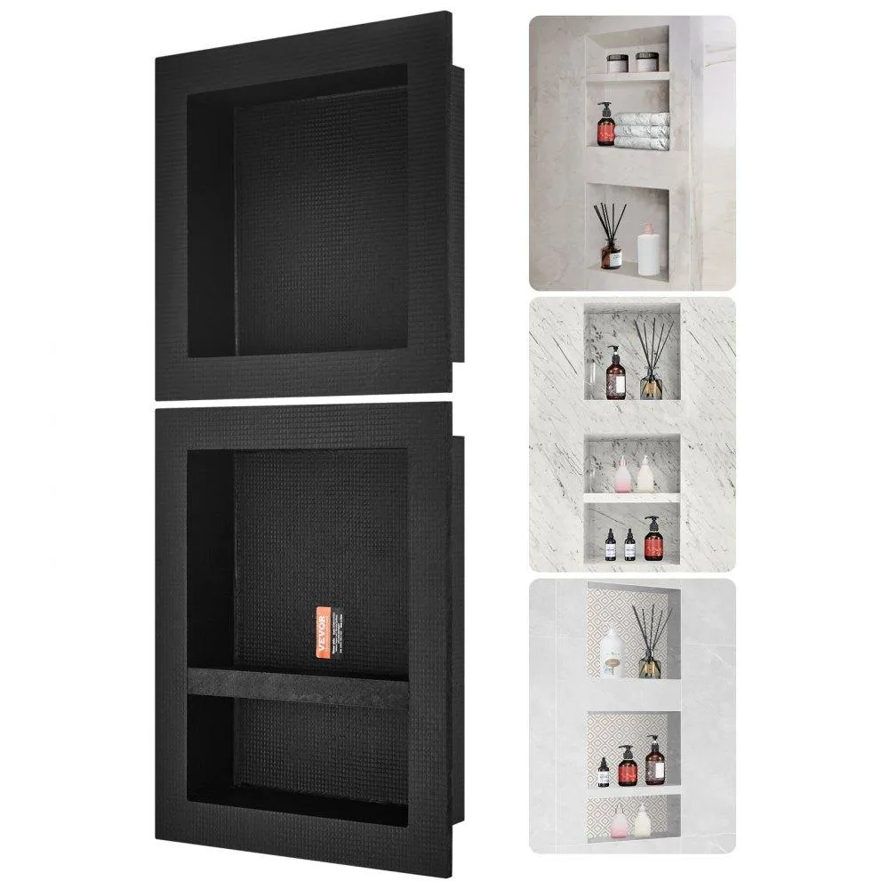 VEVOR VEVOR Shower Niche 16" x 16" & 16" x 20" Triple Shelf Black — product photo