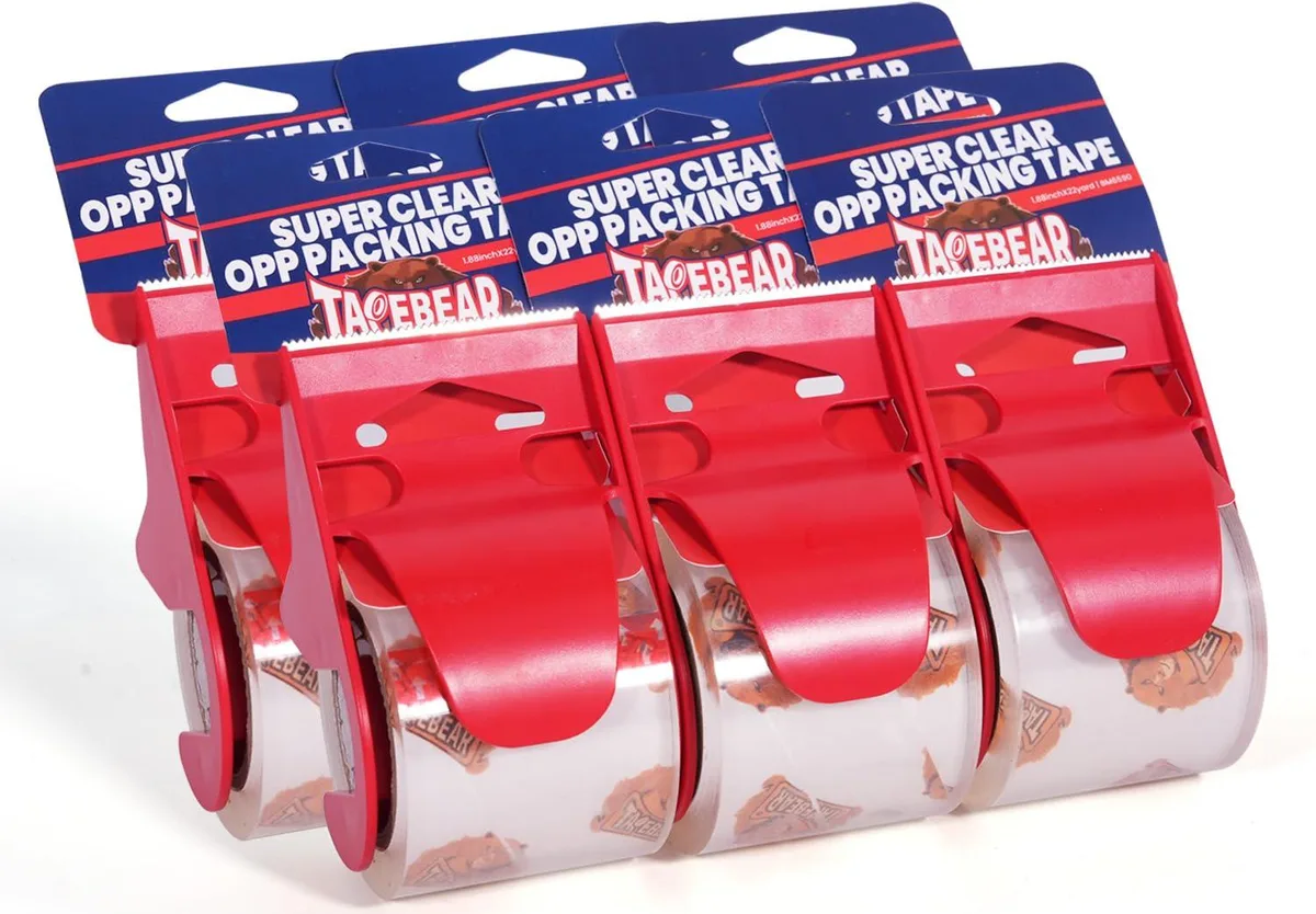  TAPEBEAR TB-BMD065-6PCS tape 1.88" x 22yd 2.6mil 6 rolls 6 dispensers — product photo