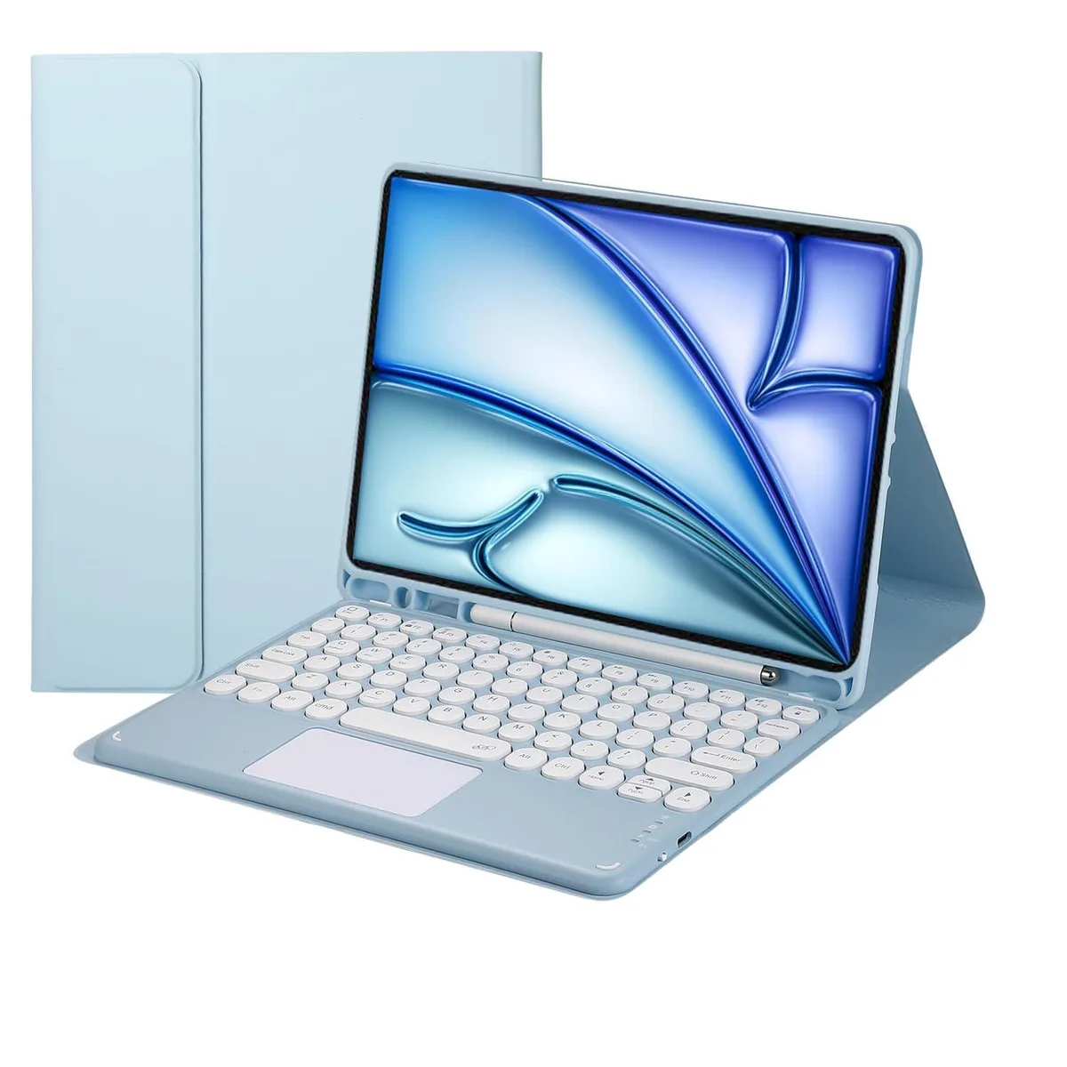 Timoom Timoom Magnetic Detachable Bluetooth Keyboard Case with Pencil Holder for iPad Air 11" & 10.9", Blue — product photo