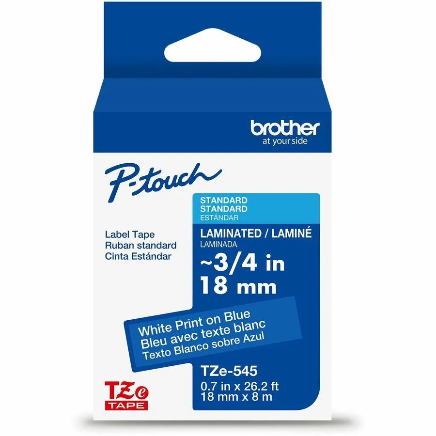 Brother P-touch TZe545 label tape cassette 18mm white on black