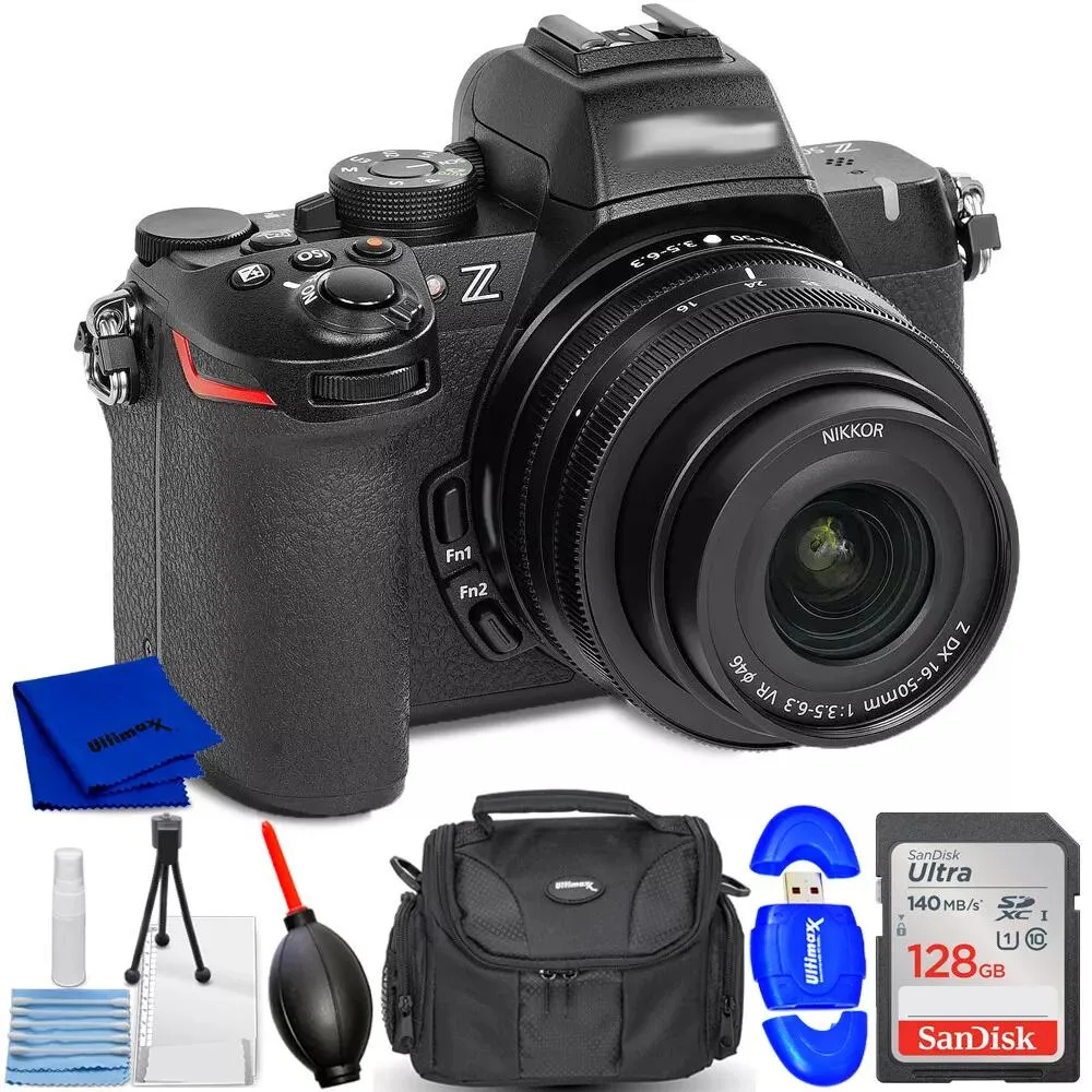 Nikon Z50 II mirrorless camera with 16-50mm lens and accessory kit