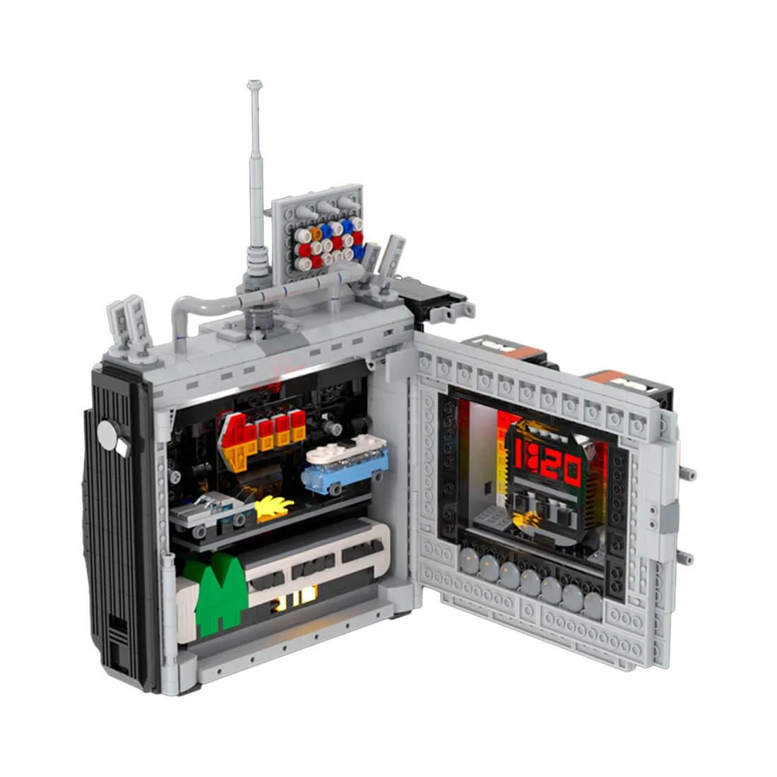 Boxed set of 2140 multicoloured plastic bricks for a Star Wars time machine controller build