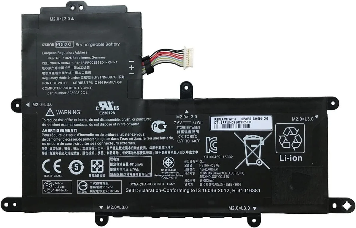NShi NShi PO02XL 37Wh 4810mAh laptop battery — product photo