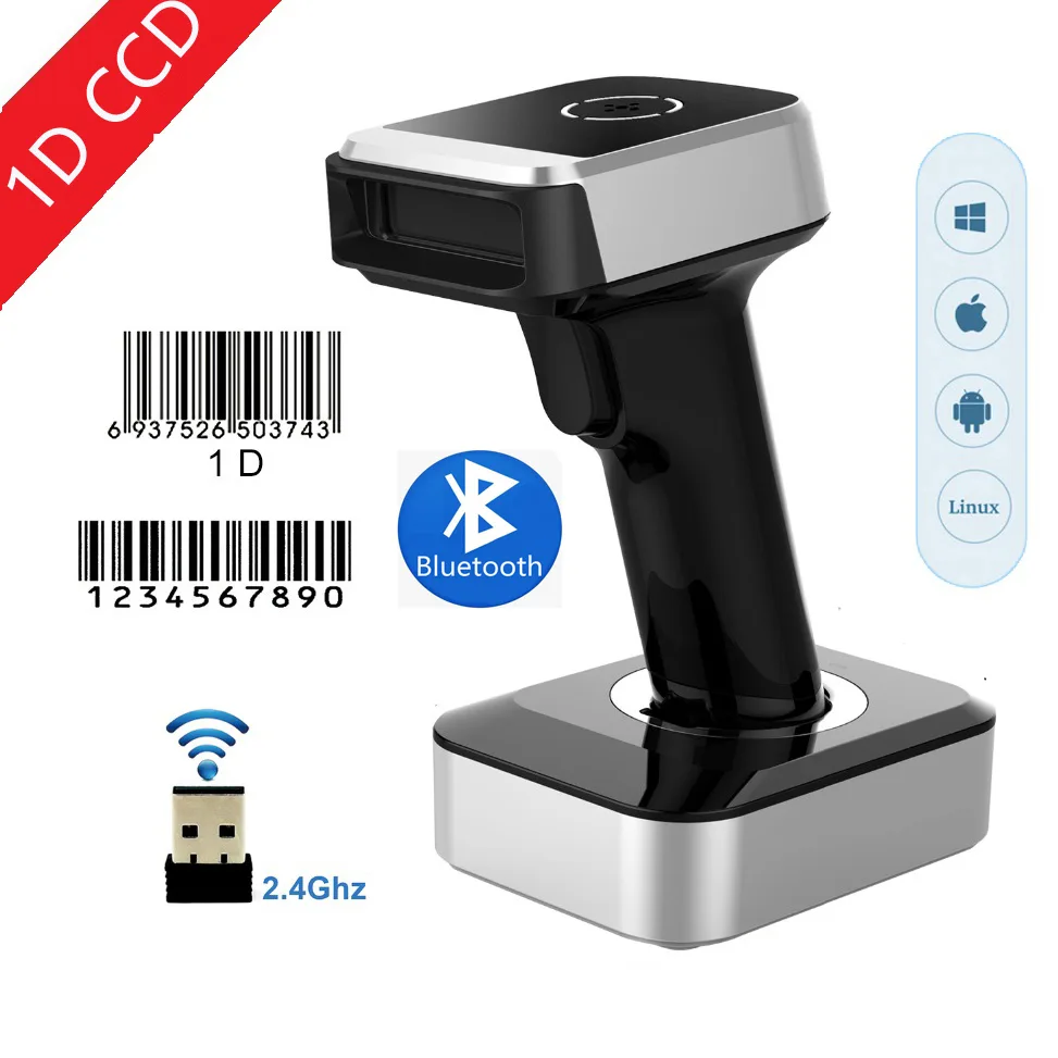 Nexanic Nexanic MJ1900 1D Barcode Scanner 2.4Ghz Bluetooth 1800mAh — product photo