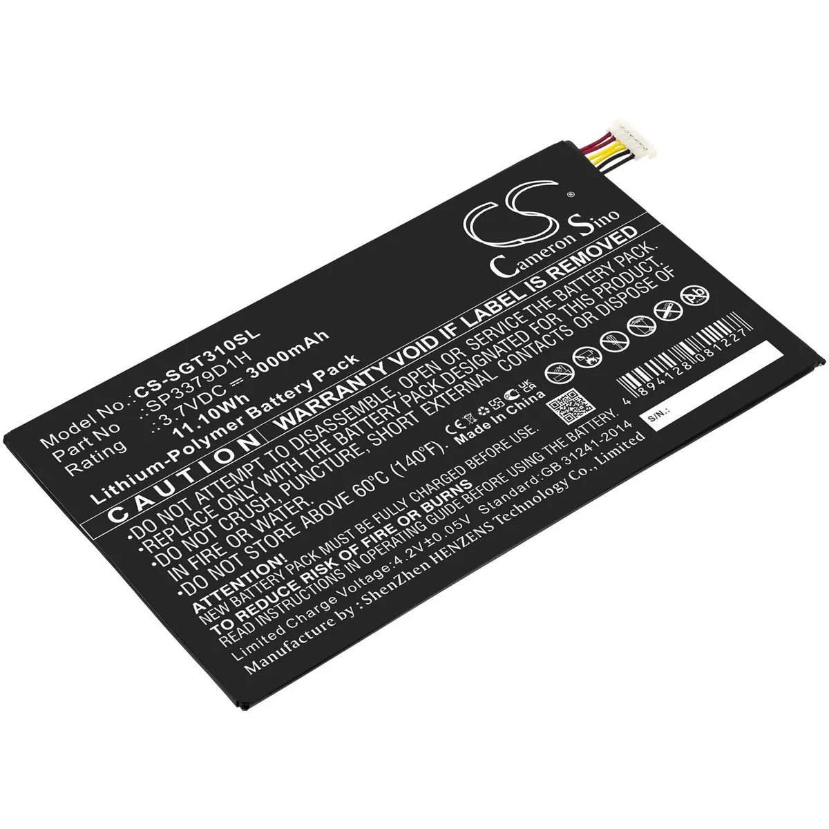 Cameron &amp; Co Cameron &amp; Co DS-CS-SGT310SL Battery 3.7V 3000mAh 11.10Wh Black — product photo