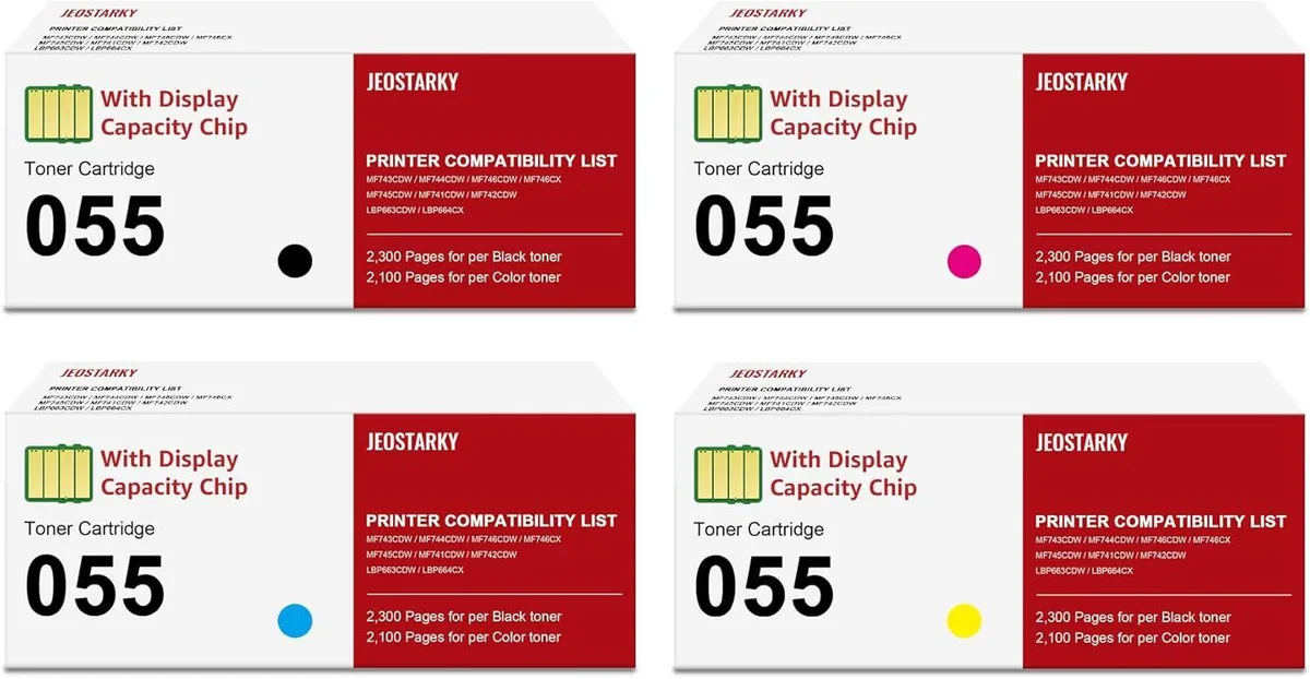 BFKK BFKK toner cartridge set 055 055H 4 pack with display chip — product photo