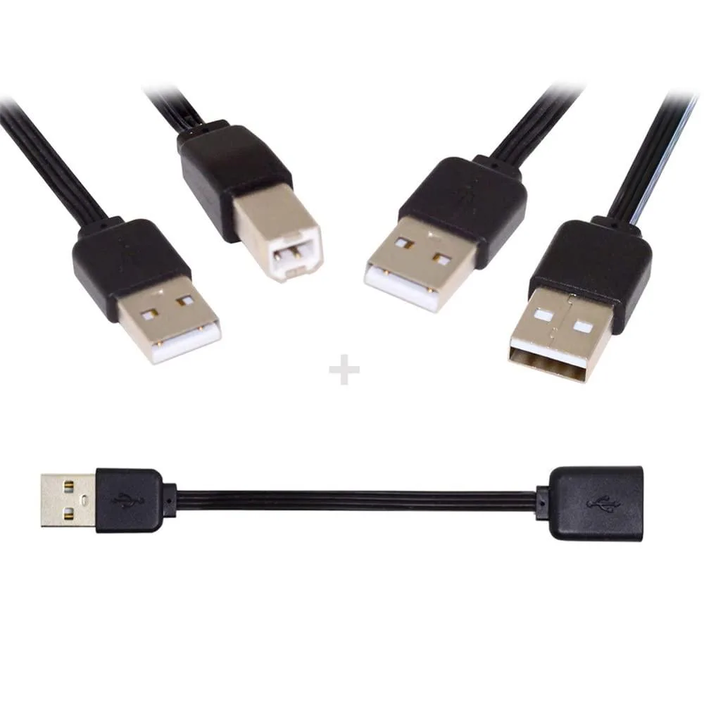 Fervit Fervit USB 2.0 Type-A/B Female Extension Cable 13cm 3pcs — product photo